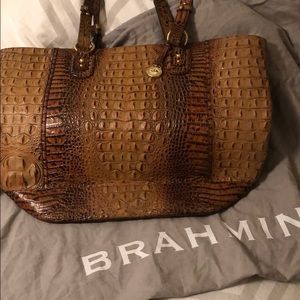 Large toasted almond Brahmin tote